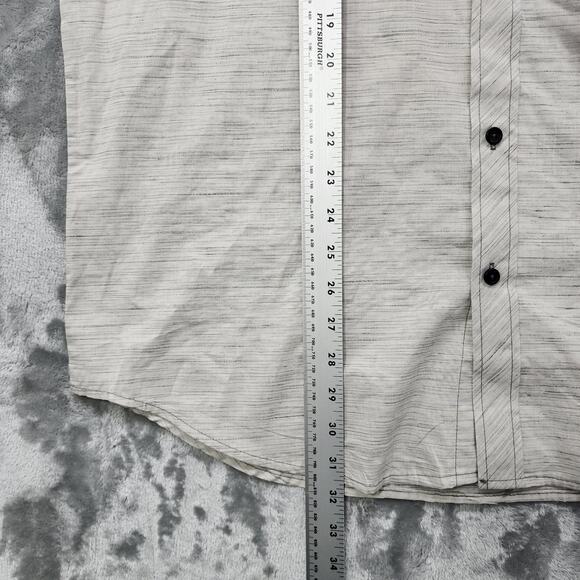 NEW Eighty Eight Platinum Shirt Mens XXL Gray Striped Cotton Button Up Roll Tab - Picture 11 of 13